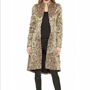 Alice+Olivia gold black Baroque Long Jacket Coat